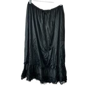 Vintage Marlinda Black Full A Line Lace Petti Slip Women's XXX Large XXXL USA
